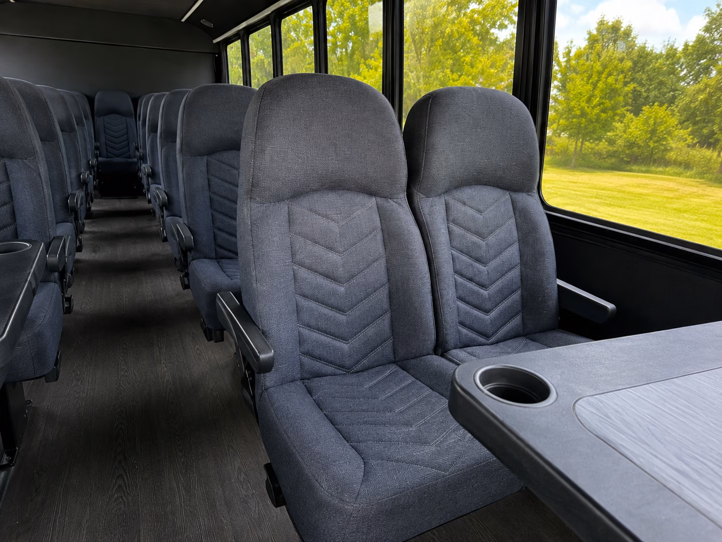 st charles 18 passenger minibus inside
