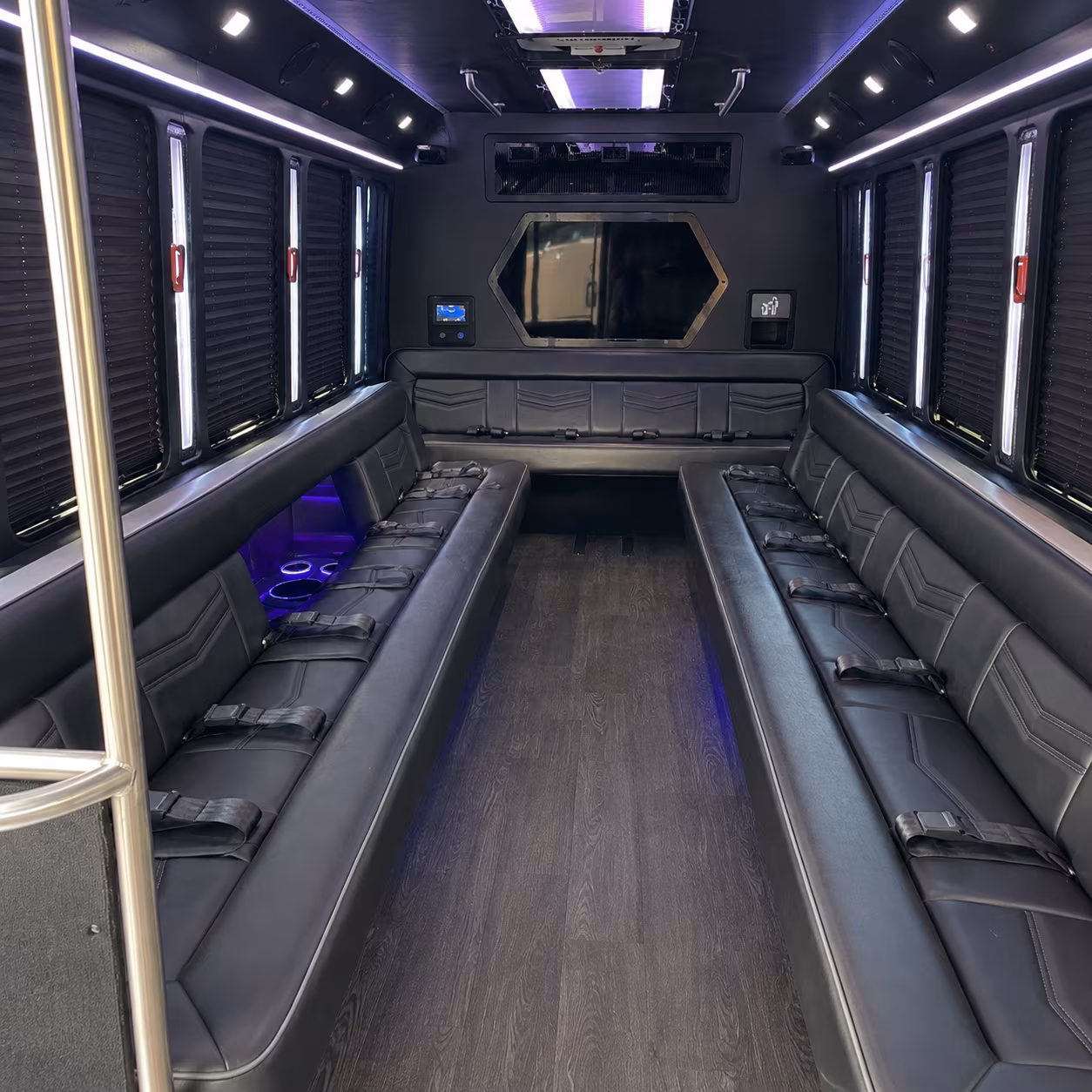 st charles 18 passenger party bus interior