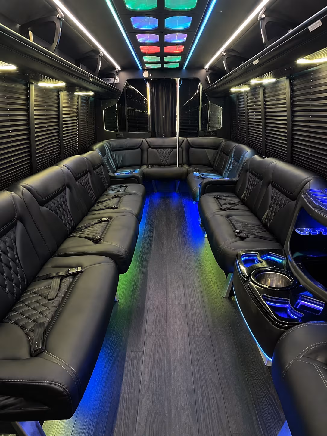 st charles 20 passenger party bus interior