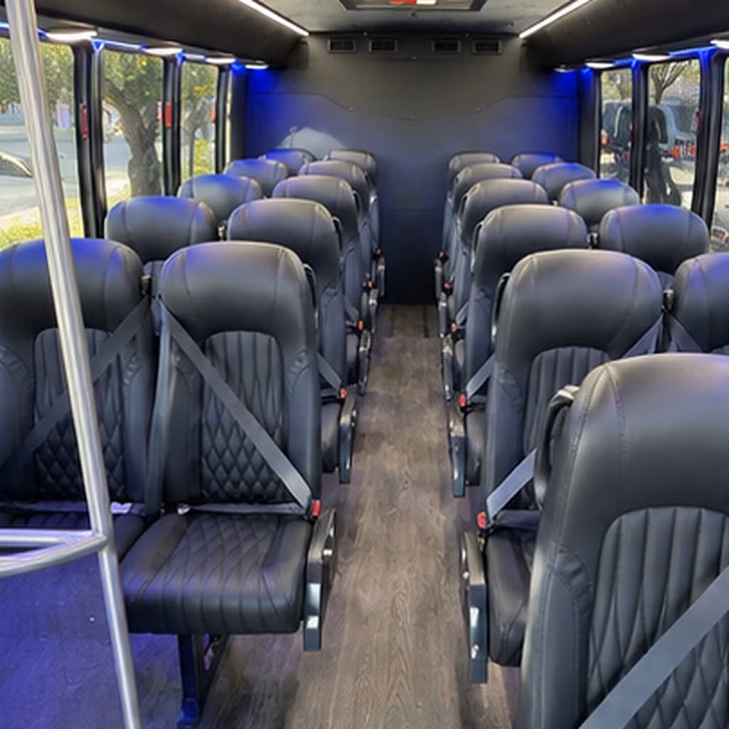 st charles 25 passenger minibus inside