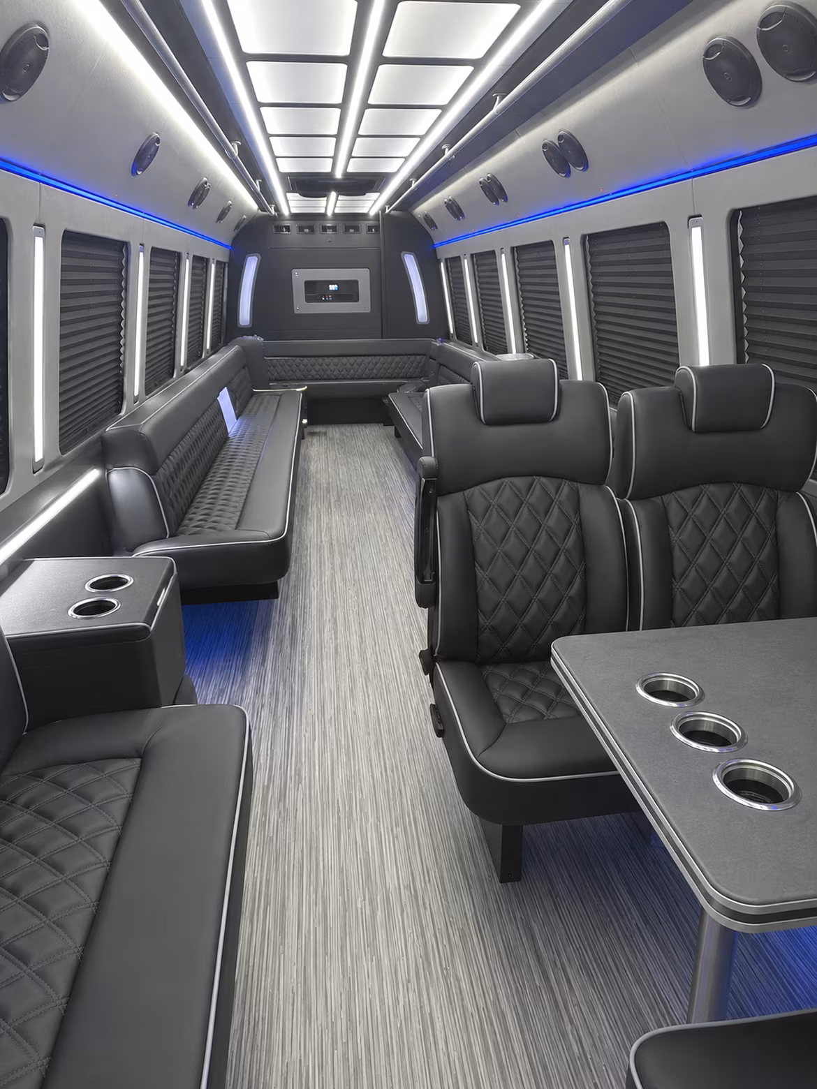 st charles 25 passenger party bus inside