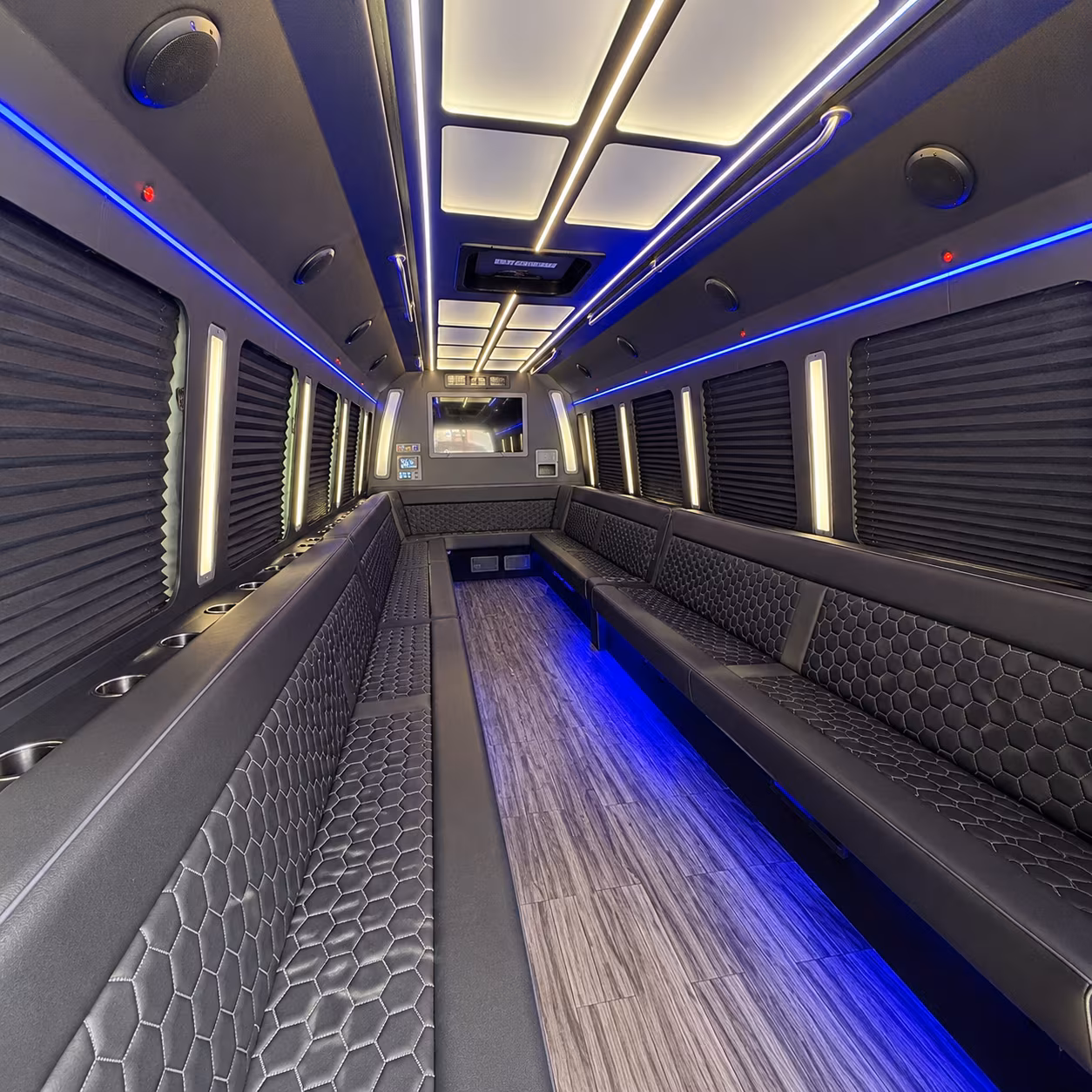 st charles 30 passenger party bus interior