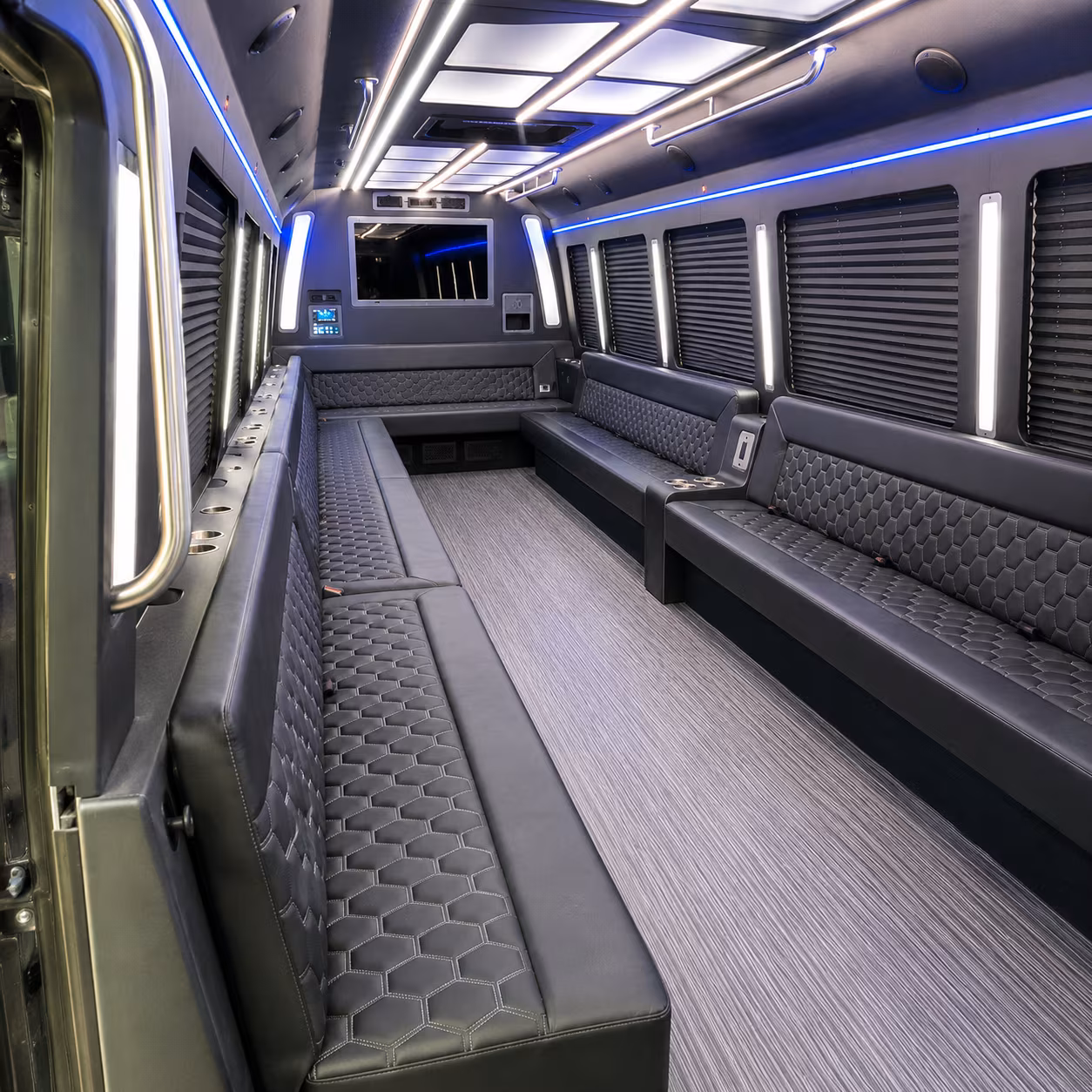 st charles 40 passenger party bus interior