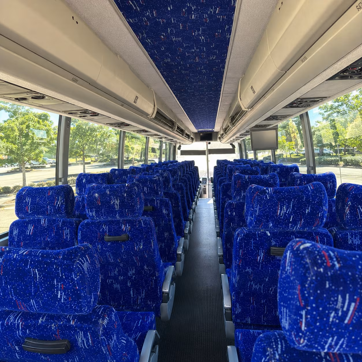 st charles 56 passenger charter bus inside
