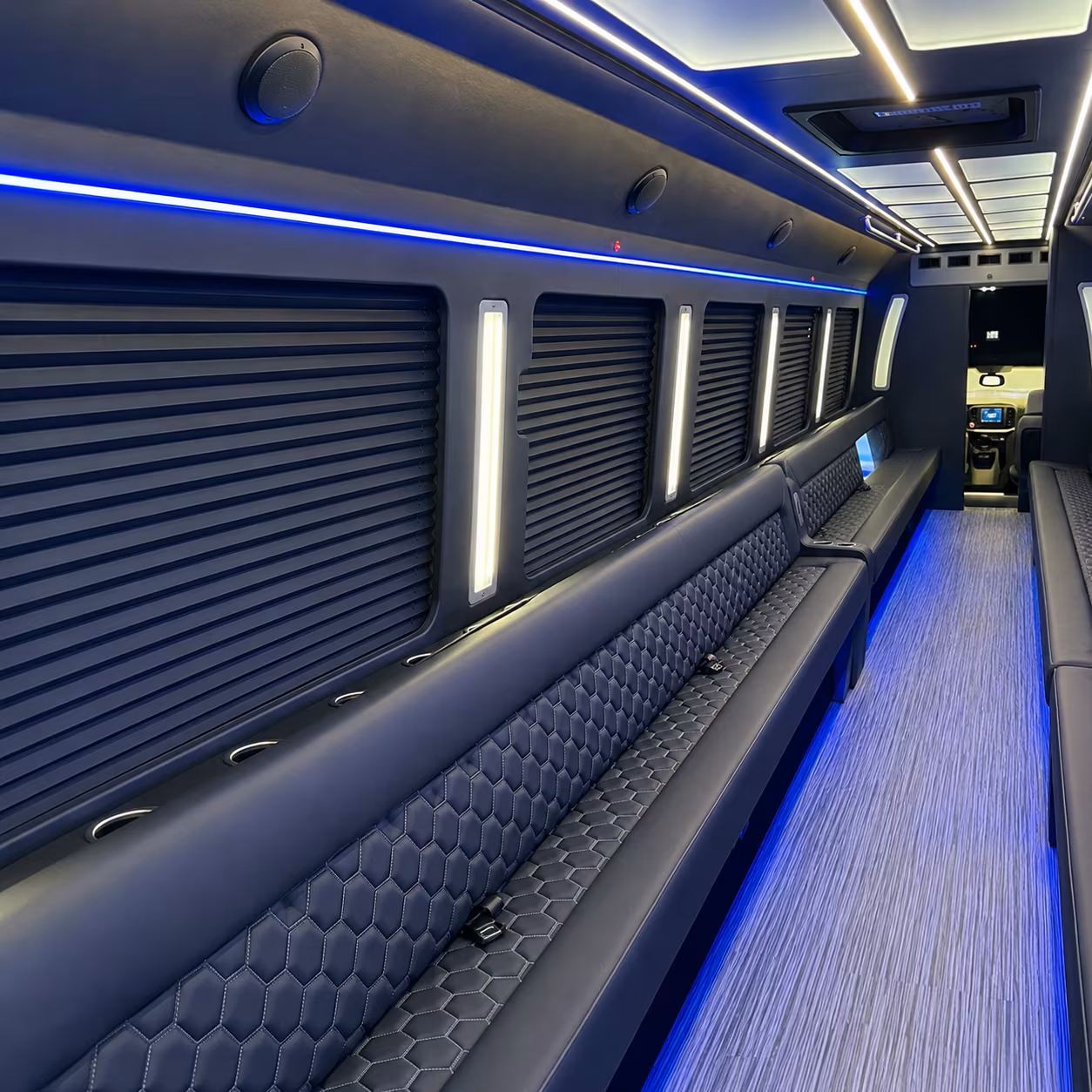 st charles party bus rental interior