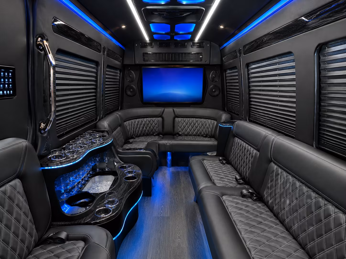 st charles sprinter limousine inside